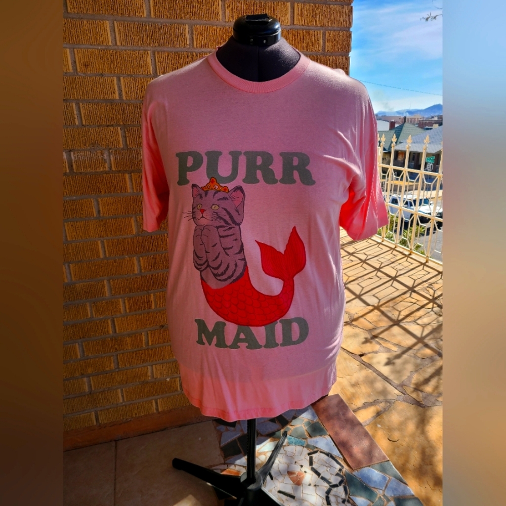 Purr Maid PINK Graphic T-Shirt 2xl plus size